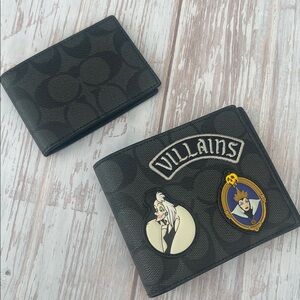 $450 COACH Disney 3 In 1 Wallet In Signature Canvas Patches ~ UNISEX cardholder